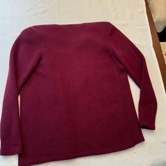 Vintage Calvin Klein burgundy maroon cardigan sweater with shoulder pads Large - Picture 9 of 9